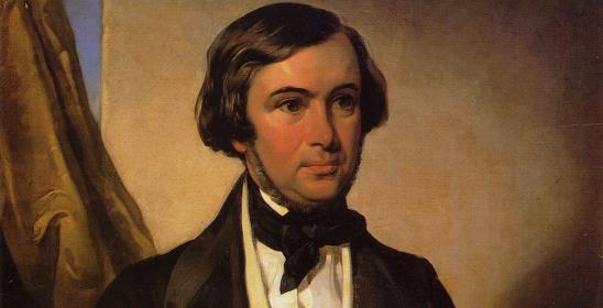 Portret mężczyzny z 1835 roku w ciemnych włosach
