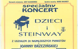 Plakat - Koncert specjalny Dzieci i Steinway w dniu 1 czerwca 1997 roku