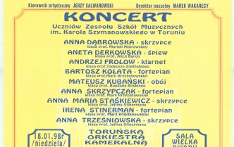 Koncert uczniow ZSM w Toruniu (18.01.1998)
