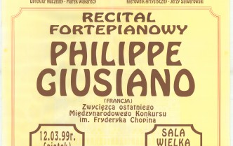 Recital fortepianowy Philippe Giusiano (12.03.1999)
