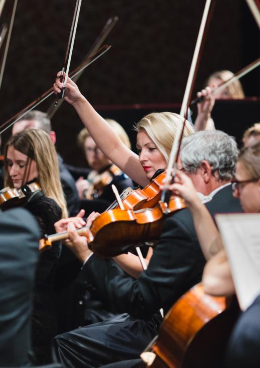 Musicians playing string instruments